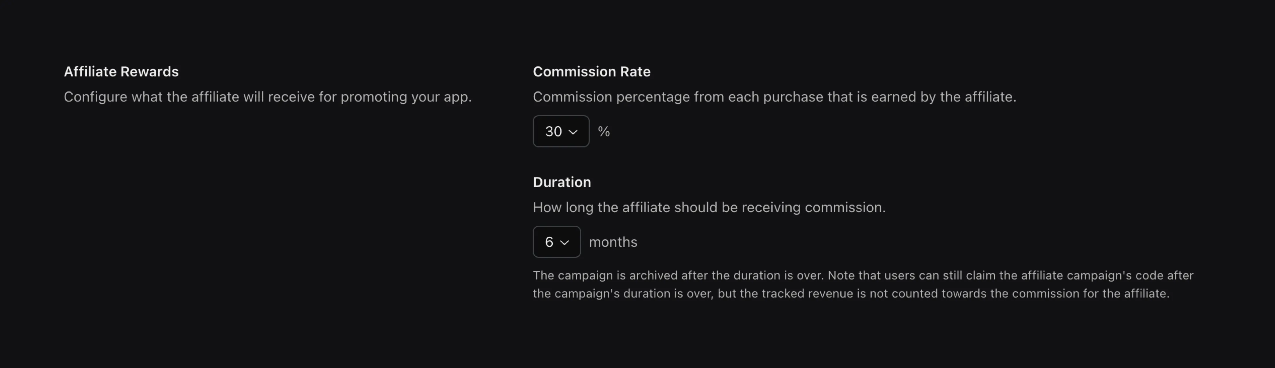 Create affiliate campaign with affiliate rewards