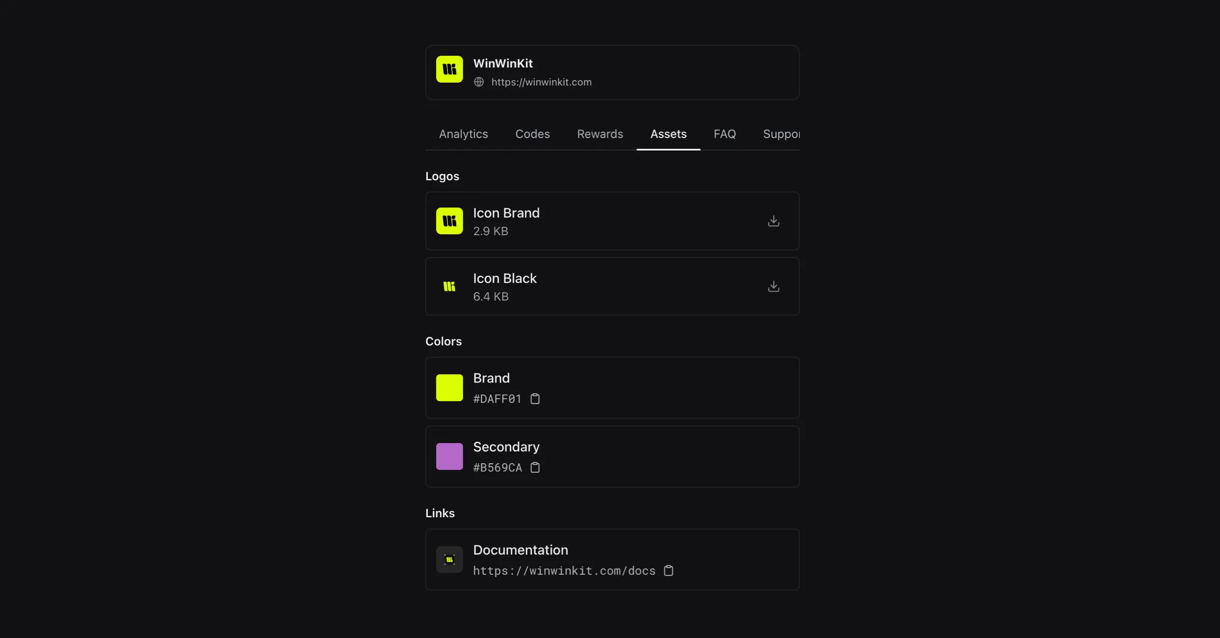 WinWinKit screenshot with affiliate resources