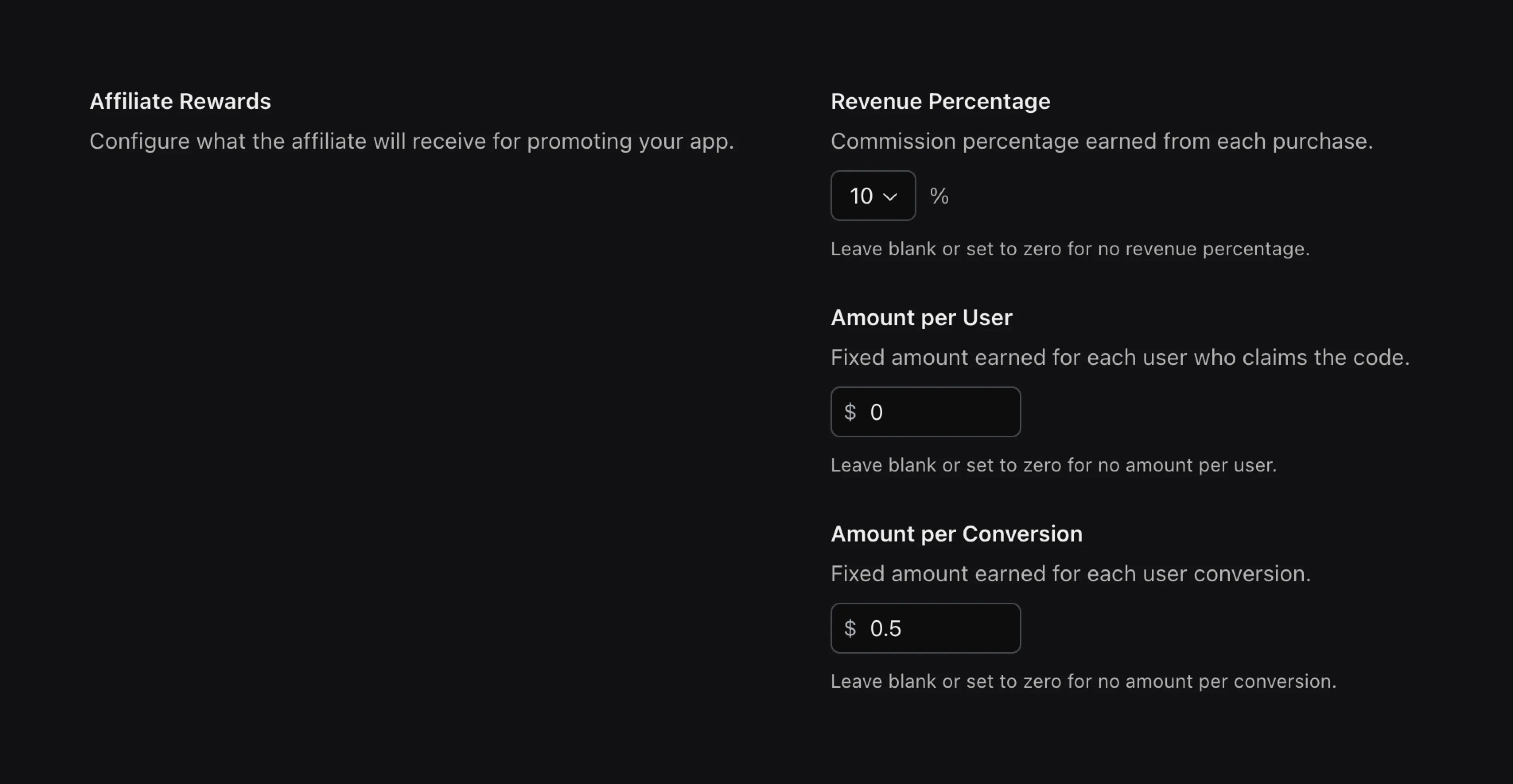 WinWinKit screenshot with affiliate rewards per claim and conversion