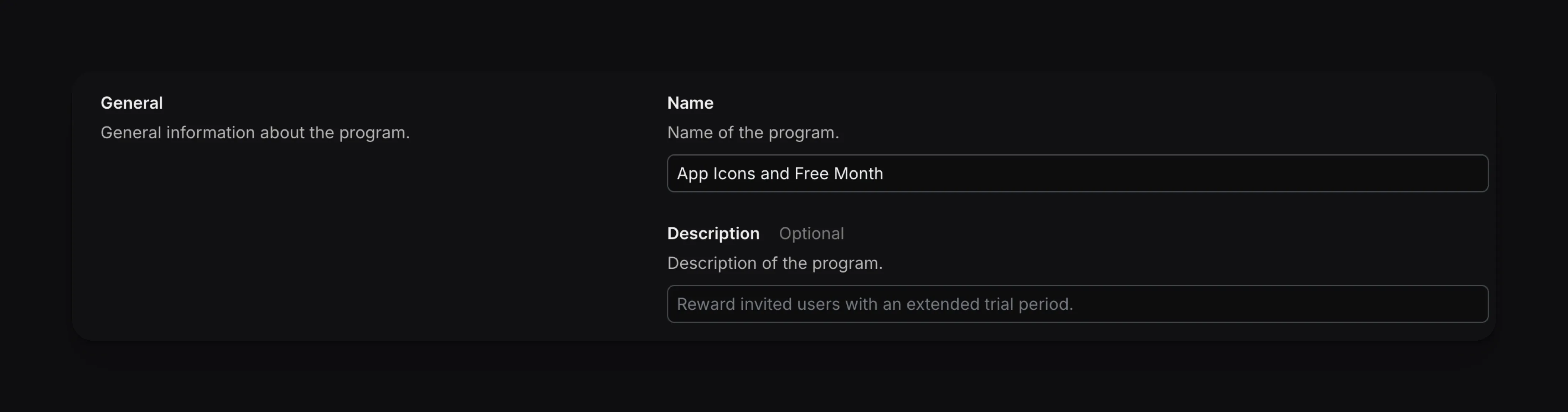 Create program